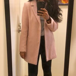 Pink pea coat, purchased at a boutique in New York